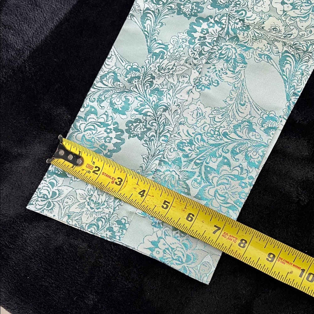 NWOT. Light Blue Brocade Shawl Collar Blazer and Trouser Set with bow tie.Men - Picture 7 of 16